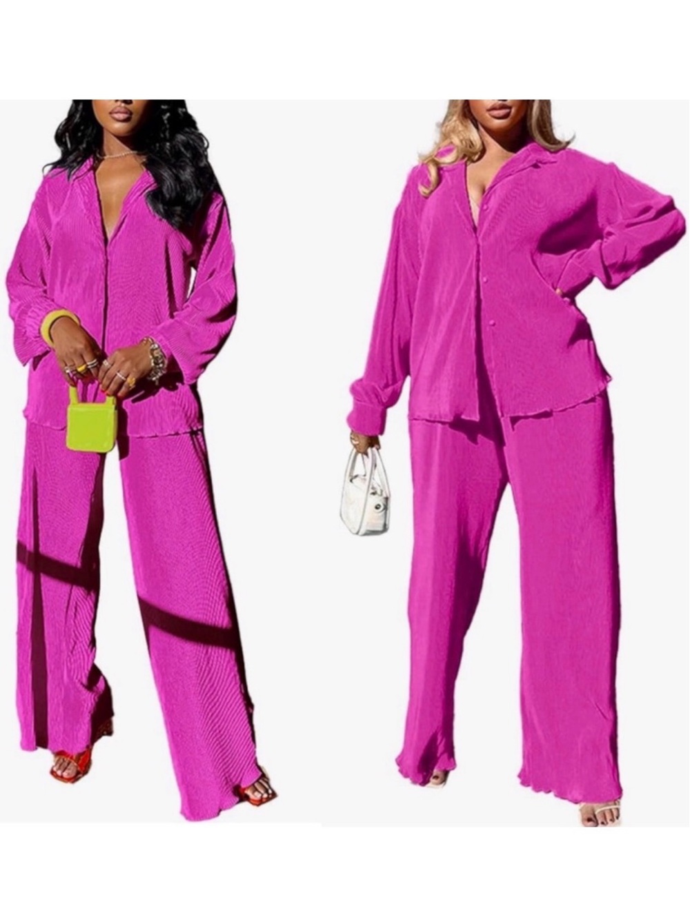 Fucshia 2 Piece Casual Outfit Size L